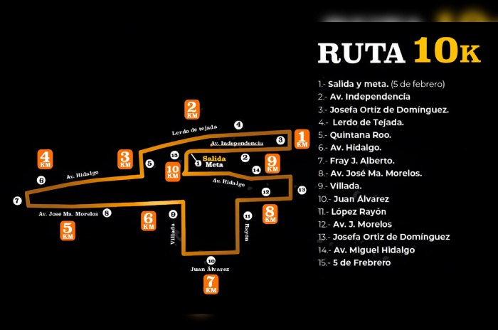 ruta 10 km carrera pjedomex