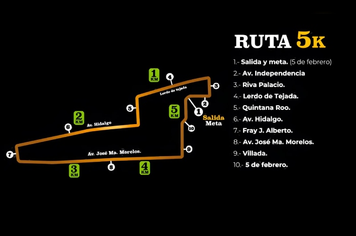 ruta 5 km carrera pjedomex