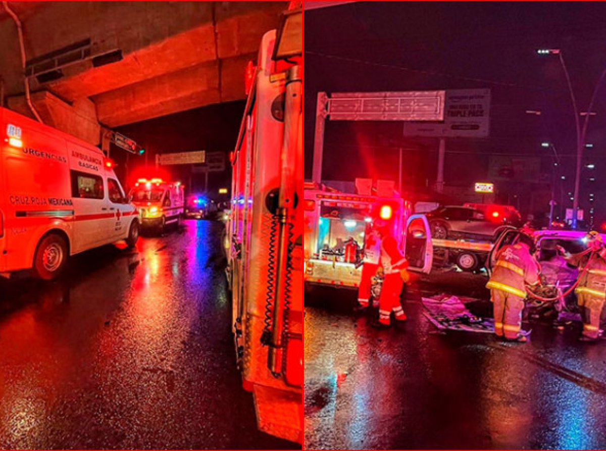  Rescatan a tres personas prensadas tras choque