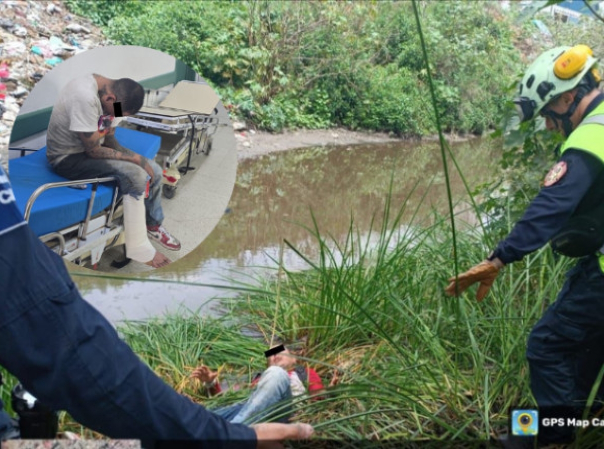 Intentó escapar tras golpear a su pareja, pero terminó herido y detenido