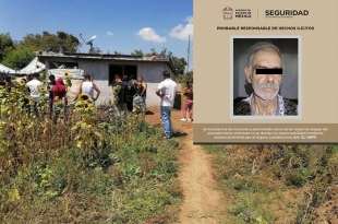 Vivienda del Barrio Primera de Santa Ana, en Tonatico, donde un adulto mayor realizó disparos que causaron daños materiales.