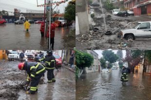 Cuadrillas de emergencia realizaron desazolve y atención de encharcamientos en Tlalnepantla.