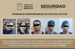 Los siete detenidos, junto con los indicios asegurados fueron trasladados a la Agencia del Ministerio Público con sede en Chalco.