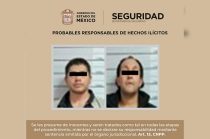 Leonardo “N”, de 24 años, y José “N”, de 32, fueron detenidos en la colonia San Miguel Xico, en Valle de Chalco, tras ser sorprendidos con una réplica de arma de fuego.