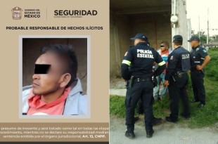 Los oficiales detuvieron a Jesús “N” de 28 años de edad, quien fue trasladado a la Agencia del Ministerio Público con sede en Metepec.