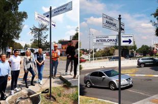 Instalan nuevas placas de nomenclatura en Huixquilucan