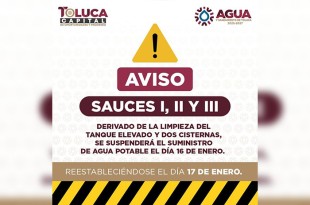 Por medio de redes sociales, la AYST explico que la medida forma parte de las acciones de mantenimiento preventivo para garantizar la calidad del agua que llega a los hogares.