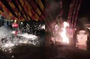 Explosiones de tanques de gas y un incendio provocado presuntamente por pirotecnia.