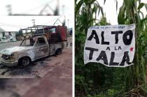 Los hechos ocurrieron cuando vecinos descubrieron una unidad que transportaba madera de manera ilícita.