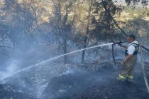Con el apoyo de la Coordinación de Protección Civil y Bomberos el fuego fue controlado.