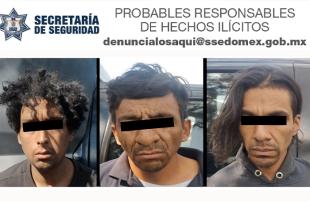 Los oficiales detuvieron a Israel “N” de 29 años de edad, Javier “N” de 30 años y Daniel “N” 48 años de edad.