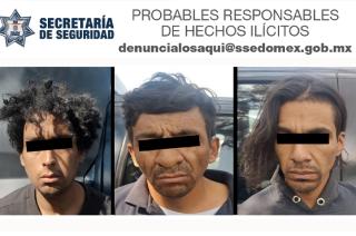 Los oficiales detuvieron a Israel “N” de 29 años de edad, Javier “N” de 30 años y Daniel “N” 48 años de edad.