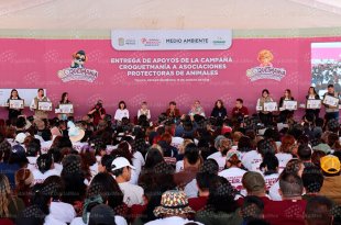 Delfina Gómez anunció que Croquetmanía llegará gradualmente a otras 750 protectoras registradas y se buscará fortalecer acciones de esterilización, vacunación y alimentación.