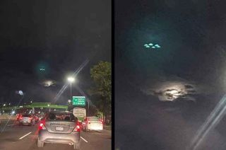 El objeto luminoso fue captado sobre Calzada Zaragoza, en la franja que lleva al municipio de Ixtapaluca.