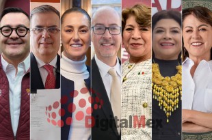 Daniel Sibaja, Marcelo Ebrard, Claudia Sheinbaum, Carlos Eduardo Barrera, Delfina Gómez, Clara Brugada, Margarita González