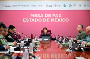 La gobernadora Delfina Gómez Álvarez encabezó la Mesa de Paz número 116, donde autoridades dieron seguimiento a las acciones de prevención y combate a la extorsión en el Estado de México.