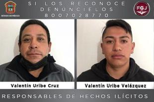 Valentín Uribe Cruz y Valentín Uribe Velázquez fueron condenados por 62 años y seis meses de prisión.