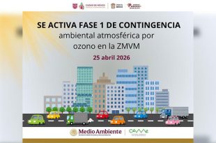 Activan contingencia ambiental en la ZMVM tras altos niveles de ozono.