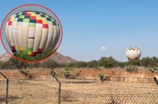 Video: Globo aerostático aterriza de emergencia dentro de Teotihuacán durante cierre por tiroteo
