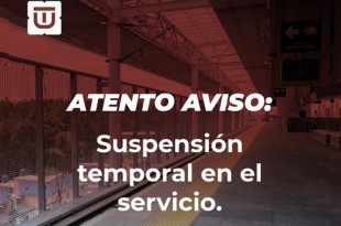 El servicio se encuentra suspendido desde las 07:00 de la mañana hasta nuevo aviso.