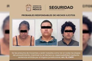 Sergio “N”, de 20 años, Fabián “N”, de 23, y Karla “N”, de 43, fueron detenidos como probables responsables.