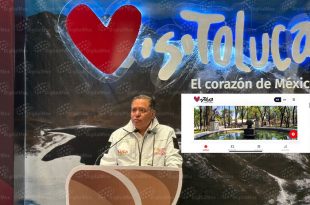 Ricardo Moreno Bastida, alcalde de Toluca, durante la presentación de la plataforma digital VisiToluca.