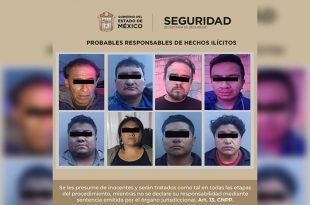 Nueve personas, entre ellas una menor de edad, fueron detenidas en Toluca por su presunta participación en el robo con violencia de medicamentos ocurrido en una empresa de Lerma.