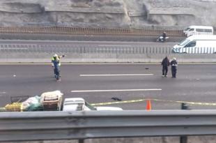 La carambola de dio sobre la autopista México-Puebla,a la altura del kilómetro 21+400, Chalco.