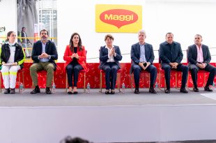 El alcalde Ricardo Moreno encabezó, junto con la gobernadora Delfina Gómez Álvarez, Laura González Hernández y Fausto Costa, la inauguración de la nueva línea de producción de Maggi en la planta de Nestlé Toluca.
