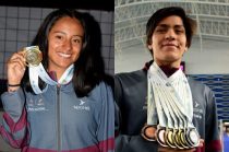 Atletas mexiquenses celebran las medallas obtenidas durante las pruebas de atletismo en la Olimpiada Nacional CONADE 2026.
