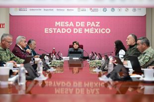 La gobernadora Delfina Gómez Álvarez encabezó la Mesa de Paz donde se reportó que fueron evitados más de 7.4 millones de pesos en intentos de extorsión en Edoméx.