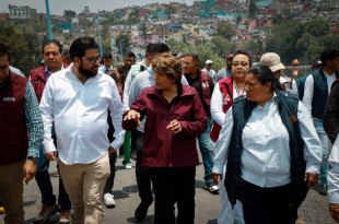 Delfina Gómez e Isaac Montoya recorren la presa Los Cuartos