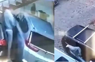 #Metepec: graban a "niños bien" abriendo una camioneta para robar