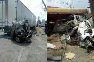 Dejó el choque de tres vehículos, dos trailer y un automóvil particular sobre el kilómetro 44.5 de la carretera México-Toluca, a la altura de Río Hondito