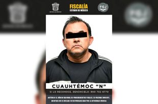 Cuauhtémoc “N” fue ingresado al Centro Penitenciario y de Reinserción Social de Almoloya de Juárez “Santiaguito”, donde permanecerá en prisión preventiva.