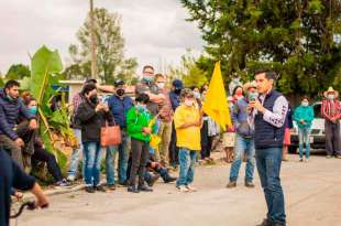 El joven candidato de la coalición "Va por el Estado de México" en Temascaltepec