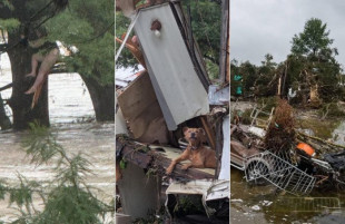 La tormenta provocó lluvias de más de 30 centímetros en 12 horas, elevando el nivel del río Guadalupe a 9.9 metros.