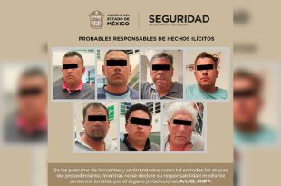 Siete presuntos implicados en el robo de material metalúrgico fueron asegurados en Tequixquiac durante un operativo.