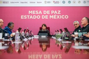 Delfina Gómez Álvarez encabezó la Mesa de Paz, donde se informaron acciones contra los intentos de extorsión en el Estado de México.