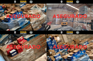 Mercancía de higiene personal asegurada durante un cateo en un inmueble de Tepotzotlán