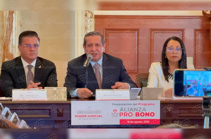 Héctor Macedo García, presidente del Tribunal Superior de Justicia del Estado de México, presentó la Alianza Pro Bono para ampliar el acceso a defensa jurídica gratuita.