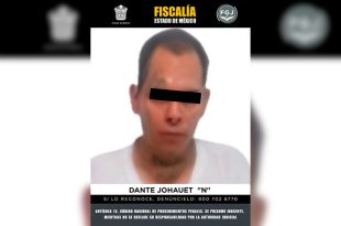Dante Johauet “N” fue detenido por elementos de la Fiscalía mexiquense y trasladado a un Centro Penitenciario y de Reinserción Social.
