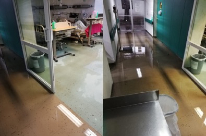 #Video: Otra vez, #Toluca afectada por aguacero; inunda hospital "Nicolás San Juan"