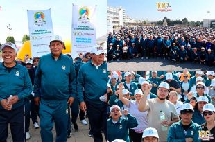 La caminata conmemoró los 100 años de fraternidad e identidad del magisterio mexiquense