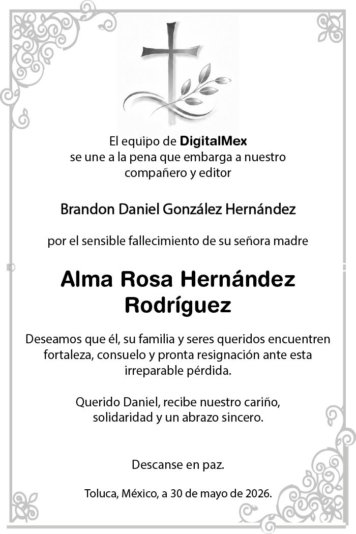 Esquela Alma Rosa Hernández Rodríguez
