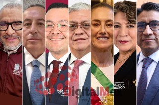 Horacio Duarte, José Luis Cervantes, Daniel Sibaja, Cristóbal Castañeda, Claudia Sheinbaum, Delfina Gómez, Jesús George Zamora