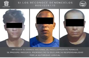 Los detenidos fueron indentificado como José Antonio "N”, Alexis Ignacio “N” y Daniel “N”.
