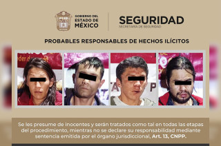 Al parecer, los detenidos, una mujer y tres hombres, podrían dedicarse al robo de vehículos, motocicletas y transeúntes.
