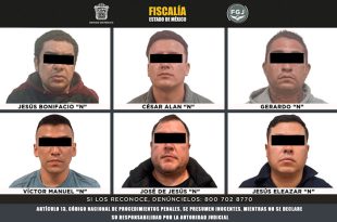 La FGJEM cumplimentó órdenes de aprehensión contra seis personas investigadas por el robo de un camión de carga y la privación de la libertad de sus ocupantes.