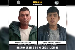 Fredy Martínez Sánchez y Abraham Ávila Molina fueron sentenciados a 108 años de prisión por homicidio y homicidio en grado de tentativa.
